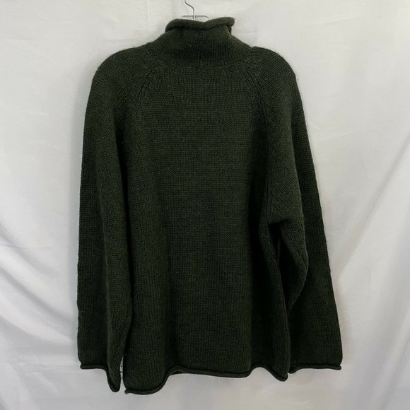 J Crew Mens Vintage Oarsman? Dark Green Wool Roll Neck Sweater Medium - Picture 5 of 5